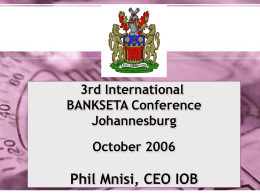 Institute of Bankers as a Centre of Excellence