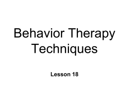 Behavior Therapy Tecniques