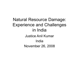 Natural Resource Damage: Experience and Challenges