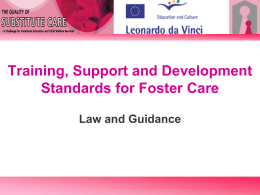 Training, Support and Development Standards for Foster Care Law