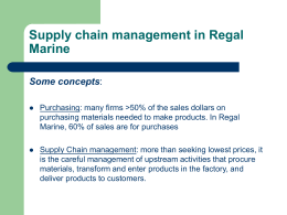 Supply chain management in Regal Marine