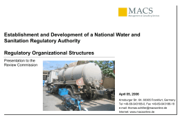 Establishment and Development of a National Water