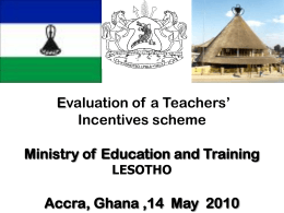 Evaluating teachers Incentives Scheme