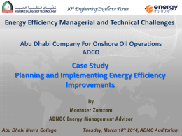 Planning and Implementing Energy Efficiency Improvements, ADCO