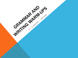 Grammar and writing warm-Ups