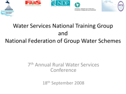 Water Services Act 2007 - National Federation of Group Water