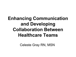 Enhancing Communication and Developing Collaboration Between