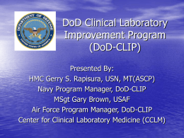 DoD Clinical Laboratory Improvement Program