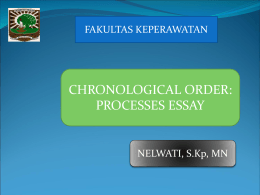 Chronological order process essays