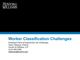 1110am - Worker Classification Challenges - Henry