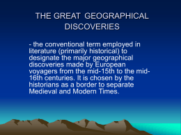 THE GREAT GEOGRAPHICAL DISCOVERI