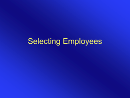 Selecting Employees