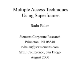 Multiple Access Techniques Using Superframes