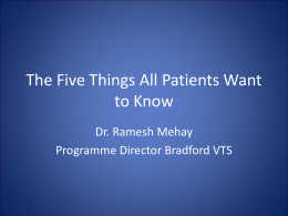 The Five Things Patients Want to Know