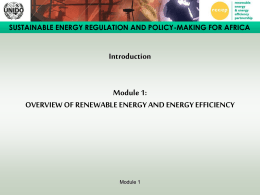 SUSTAINABLE ENERGY REGULATION AND