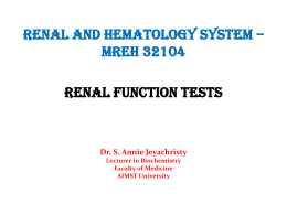 Renal tubular function tests