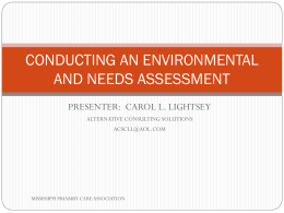 Conducting a Needs Assessment - Carol Lightsey
