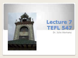 Lecture 7 TEFL 547