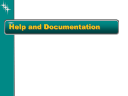 Help and Documentation