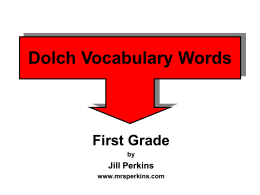 Dolch First Grade Vocabulary Words