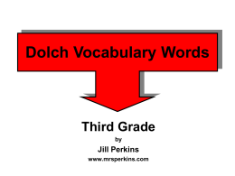 Dolch Third Grade Vocabulary Words
