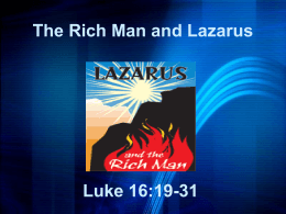 The Rich Man and Lazarus - Knollwood Church Of Christ