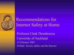 Recommendations for Internet Safety at Home