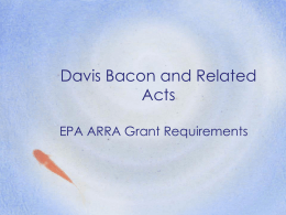 Davis-Bacon and Related Acts