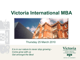 Get amongst the Best New Zealand - Victoria University of Wellington