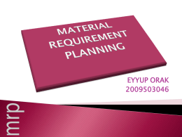 MATERIAL REQUIREMENT PLANNING