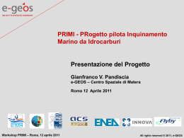 e- GEOS presentazione del progetto PRIMI