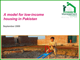 A model for low-income housing in Pakistan - NHB