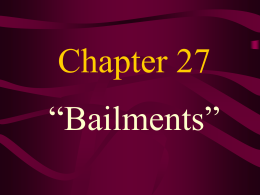 Chapter 27 Bailments