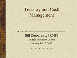 Treasury and Cash Management