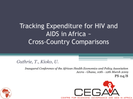 Resource Allocations for HIV and AIDS in Southern Africa ~ Are