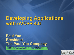 Developing Applications with eVC++ 4.0