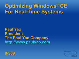 Optimizing Windows CE for Real-time Systems