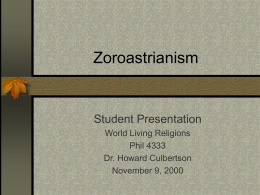 Major Tenets of Zoroastrianism