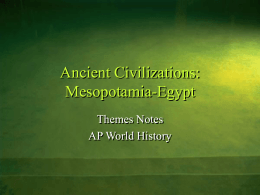 Ancient Civilizations: Mesopotamia-Egypt
