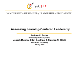Assessing learning-centered leadership