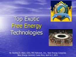 Top Exotic Free Energy Technologies