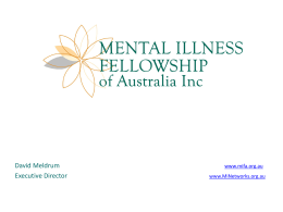 Mental Illness Fellowship Australia, David Meldrum