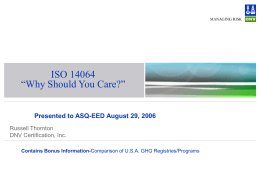 ISO 14064 Focused Service