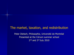 The market, taxation, and redistribution