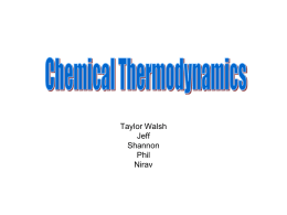Chemical Thermodynamics - Mrs Molchany`s Webpage
