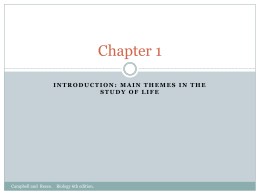 Chapter 1 - Advanced Biology