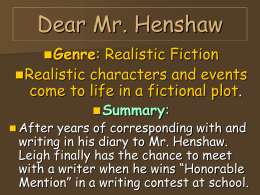 Theme 4 Dear Mr. Henshaw PPoint