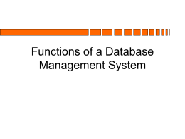 Functions of a Database Management System