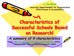 Characteristics of Successful Schools Based on Research!