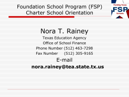FoundationSchoolProgram - Texas Charter School Network